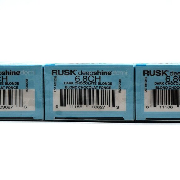 RUSK Deepshine Demi Hair Color 6.8CH Dark Chocolate Blonde 100ml 3-Pack NEW - Picture 3 of 4
